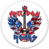20MM  Mini Mama Independence Day USA  Print   glass  snaps buttons