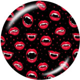 20MM Spooky Vibes  skull  Print   glass  snaps buttons