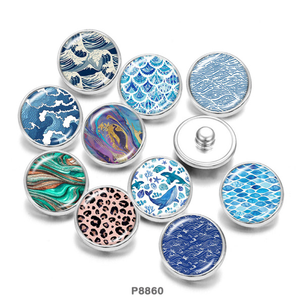 20MM  Pattern  Print   glass  snaps buttons