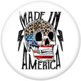 20MM Spooky Vibes  skull  Print   glass  snaps buttons