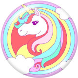 20MM  Unicorn   Print   glass  snaps buttons