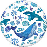 20MM  Pattern  Print   glass  snaps buttons