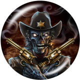 20MM Spooky Vibes  skull  Print   glass  snaps buttons