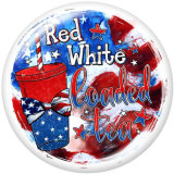 20MM  Mini Mama Independence Day USA  Print   glass  snaps buttons