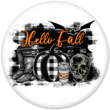 20MM  Halloween  Print   glass  snaps buttons