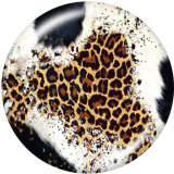 20MM  Leopard  pattern  Print   glass  snaps buttons