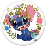 20MM  princess  OHANA   pattern  Print   glass  snaps buttons