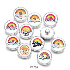 20MM Jeachei  makei  Apple  Print   glass  snaps buttons