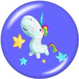 20MM  Unicorn   Print   glass  snaps buttons