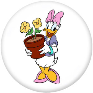 20MM  Donald Duck  Print   glass  snaps buttons