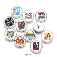20MM  MOM  Car  Print   glass  snaps buttons