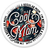 20MM  Soft  Ball  Mom  Print   glass  snaps buttons