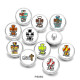 20MM  Cross  Basketball  Football  Print   glass  snaps buttons
