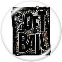 20MM  Soft  Ball  Mom  Print   glass  snaps buttons