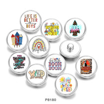 20MM boom  words  Print   glass  snaps buttons