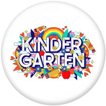 20MM    Kinder Garten  Print   glass  snaps buttons