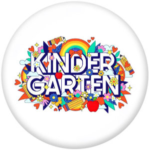 20MM    Kinder Garten  Print   glass  snaps buttons