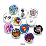 20MM  Route  Halloween  Print  glass  snaps buttons