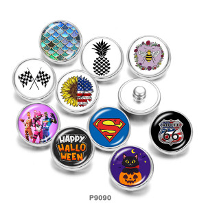 20MM  Route  Halloween  Print  glass  snaps buttons