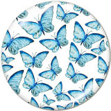 20MM  Butterfly  Christmas  Print  glass  snaps buttons