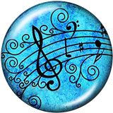 20MM  Flamingo  Music  Print  glass  snaps buttons