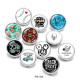 20MM  Flamingo  Music  Print  glass  snaps buttons