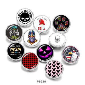 20MM Harley  MOM  Print  glass  snaps buttons