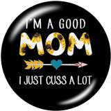 20MM Harley  MOM  Print  glass  snaps buttons