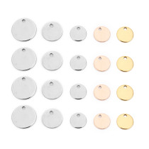 20pcs/pack Stainless Steel Tag Round Pendant Simple Glossy Pendant Non-fading Round Piece