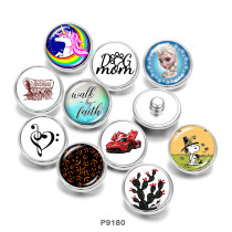 20MM  Princess  Unicorn  Car  Print  glass  snaps buttons