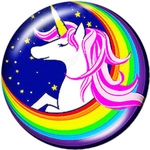 20MM  Princess  Unicorn  Car  Print  glass  snaps buttons