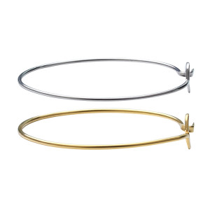 2pcs/pack Stainless steel bracelet Gold/steel color fashion personality bracelet Bracelet jewelry outer diameter 64mm