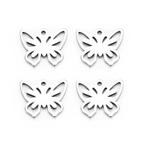 20pcs/pack 18mm stainless steel feather pendant necklace pendant with mirror geometry diy stainless steel accessories