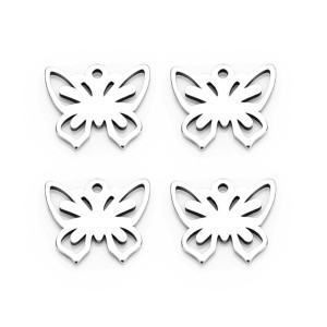 20pcs/pack 18mm stainless steel feather pendant necklace pendant with mirror geometry diy stainless steel accessories