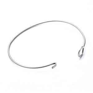 2pcs/pack Stainless steel bracelet Gold/steel color fashion personality bracelet Bracelet jewelry outer diameter 64mm