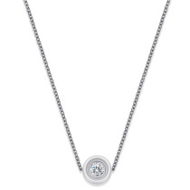 Ceramic Jewelry Ladies Necklace Fashion Stainless Steel Pendant Round Diamond Pendant