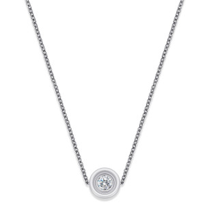 Ceramic Jewelry Ladies Necklace Fashion Stainless Steel Pendant Round Diamond Pendant