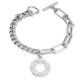 Stainless steel trendy diamond-studded women's bracelet