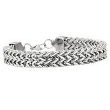 Square fish scale men's stainless steel bracelet