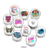 20MM  love  MOM  Print  glass  snaps buttons