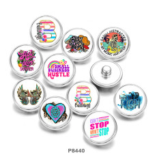 20MM  love  MOM  Print  glass  snaps buttons