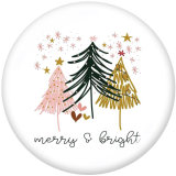 20MM  Christmas  Ribbon  MOM  Print  glass  snaps buttons