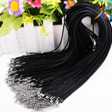 46CM Smooth leather cord necklace accessories DIY Necklace lobster clasp