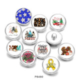 20MM  Christmas  Ribbon  MOM  Print  glass  snaps buttons