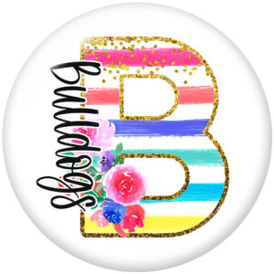 20MM  love  MOM  Print  glass  snaps buttons