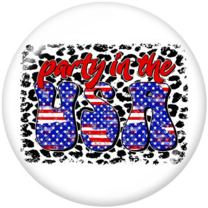 20MM  Mama  USA  babe  Print  glass  snaps  buttons