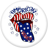 20MM  Mama  USA  babe  Print  glass  snaps  buttons