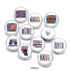 20MM  Mama  USA  babe  Print  glass  snaps  buttons