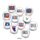 20MM  Mama  USA  babe  Print  glass  snaps  buttons