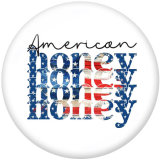 20MM  Mama  USA  babe  Print  glass  snaps  buttons